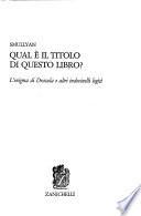 Qual è il titolo di questo libro?