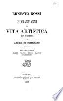 Quarant'anni di vita artistica