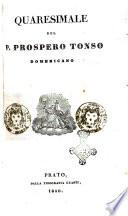 Quaresimale del p. Prospero Tonso domenicano