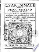 Quaresimale del r.p.f. Diego Nisseno, ... Tradotto dalla lingua spagnuola nella nostra italiana da Pietro Foscarini nobile venetiano. ...