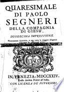 Quaresimale di Paolo Segneri della Compagnia di Giesù