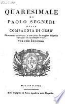 Quaresimale nuovamente ricorretto (etc.)