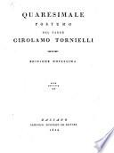 Quaresimale postumo. Ed. novissima