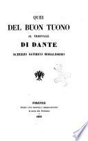 Quei del buon tuono al tribunale di Dante