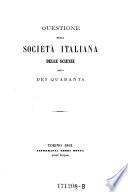 Questione della societa italiana delle scienze detta dei quaranta