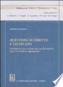 Questioni di diritto e giudicato