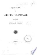 Quistioni di diritto comunale