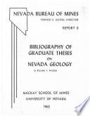 R008: Bibliography of graduate theses on Nevada geology