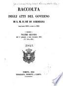 Raccolta degli atti del governo di S.M. il Re di Sardegna dall'anno 1814 a tutto il 1832