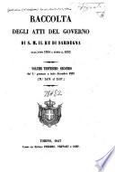 Raccolta degli atti del governo di S.M. il Re di Sardegna dall'anno 1814 a tutto il 1832