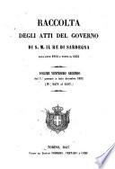 Raccolta degli atti del governo di S.M. il re di Sardegna dall'anno 1814 a tutto il 1832