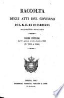 Raccolta degli atti del governo di S.M. il re di Sardegna dall'anno 1814 a tutto il 1832