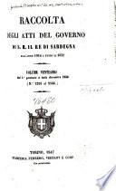 Raccolta degli atti del governo di S.M. il Re di Sardegna dall'anno 1814 a tutto il 1832
