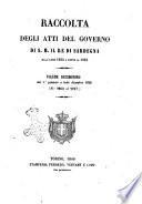 Raccolta degli atti del governo di S. M. il Re di Sardegna dall'anno 1814 a tutto il 1832