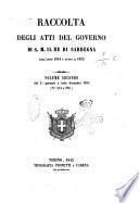Raccolta degli atti del governo di S. M. il Re di Sardegna dall'anno 1814 a tutto il 1832