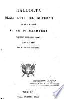 Raccolta degli atti del Governo di Sua Maesta il re di Sardegna