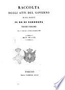 Raccolta degli atti del Governo di Sua Maestà il re di Sardegna