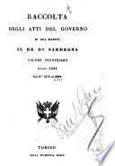 Raccolta degli atti del Governo di Sua Maestà il re di Sardegna