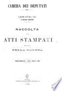 Raccolta degli atti stampati per ordine della Camera documenti