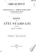 Raccolta degli atti stampati per ordine della Camera documenti