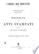 Raccolta degli atti stampati per ordine della Camera documenti