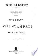 Raccolta degli atti stampati per ordine della Camera documenti