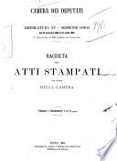 Raccolta degli atti stampati per ordine della Camera documenti