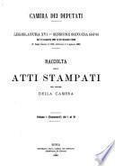 Raccolta degli atti stampati per ordine della Camera documenti