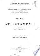 Raccolta degli atti stampati per ordine della Camera legislatura 15