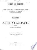 Raccolta degli atti stampati per ordine della Camera relazioni