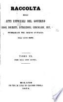 Raccolta degli atti ufficiali delle leggi, dei decreti, delle circolari ec. ec. pubblicate nel ...