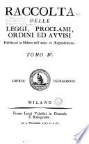 Raccolta degli ordini ed avvisi stati pubblicati dopo il cessato governo austriaco