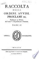 Raccolta degli ordini ed avvisi stati pubblicati dopo il cessato governo austriaco. Tomo 1 [-7]