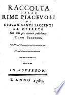 Raccolta delle rime ... non mai per avanti pubblicate