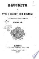 Raccolta di atti e decreti del governo