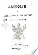 Raccolta di atti e decreti del governo