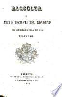 Raccolta di atti e decreti del governo