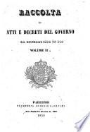Raccolta di atti e decreti del governo