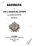 Raccolta di atti e decreti del governo