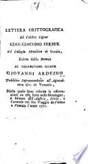 Raccolta di memorie chimico-mineralogiche, metallurgiche, e orittografiche del signor Giovanni Arduino, e di alcuni suoi amici, tratte dal Giornale d'Italia, ec., ..