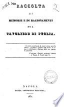 Raccolta di memorie e di ragionamenti sul Tavoliere di Puglia