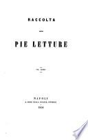 Raccolta di Pie Letture Vol. I.: Trattenimenti sullo spirito della fede Cristiana
