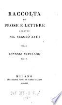 Raccolta di prose e lettere scritte nel secolo XVIII