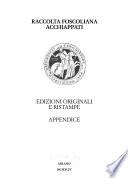Raccolta foscoliana Acchiappati: 1842-1891. Appendice