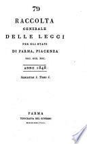 Raccolta generale delle leggi per gli Stati di Parma, Piacenza e Guastalla