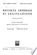 Raccolta generale di legislazione: Appendice di aggiornamento al 31 dicembre 1983