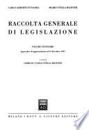 Raccolta generale di legislazione: Appendice di aggiornamento al 31 dicembre 1997
