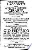 Racconto dell'operationi dell'armi Cesaree fatte nella chiavonia ... anno 1688