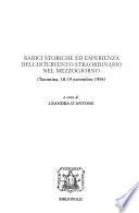 Radici storiche ed esperienza dell'intervento straordinario nel Mezzogiorno