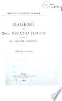 Ragioni del comm. Ignazio Florio contro il cav. Giuseppe Pedrazzini